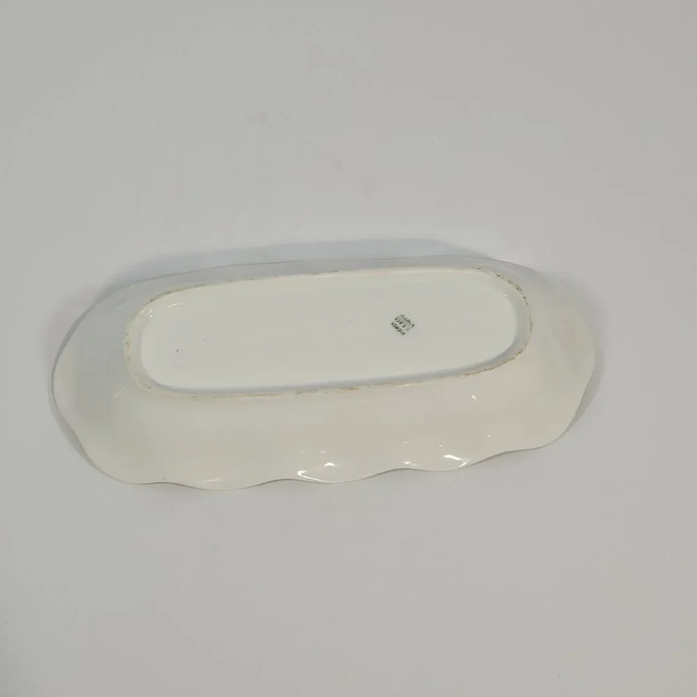 Vintage Mignon ZS and Co Bavaria Porcelain Rose Pattern Oval Celery Serving Dish
